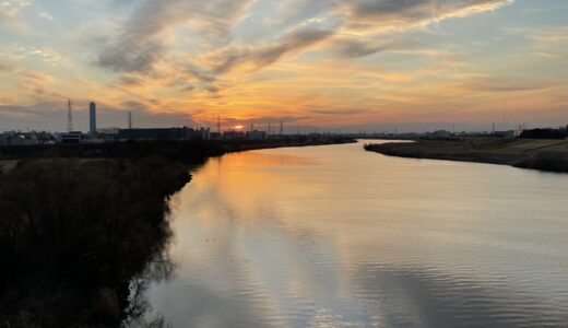 2月最後の戸田橋の夕日